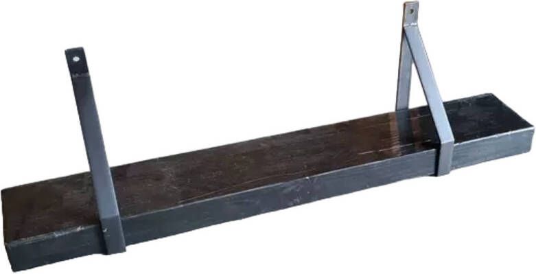 AnLi Style Anli-Style Robuuste wandplank Zwart + metalen houders