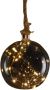 Anna's Collection 1x stuks verlichte glazen kerstballen aan touw met 15 lampjes goud warm wit 18 cm Decoratie kerstballen met licht kerstverlichting figuur - Thumbnail 1