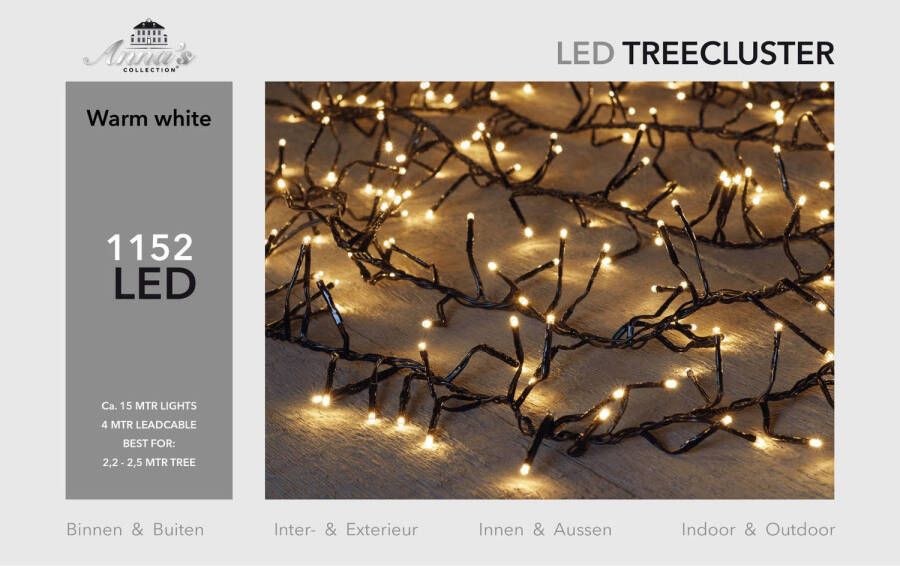 Anna&apos;s Collection 2-2 5m treecluster 15m 1152led warm wit