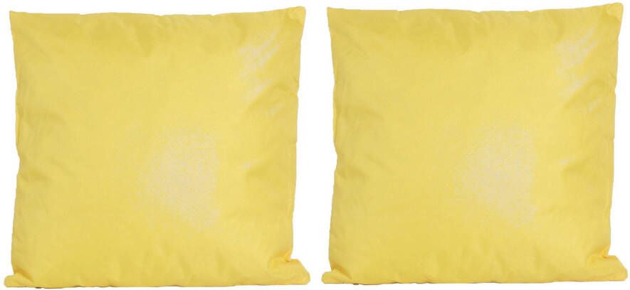 Anna&apos;s Collection 2x Bank sier kussens voor binnen en buiten in de kleur geel 45 x 45 cm Sierkussens