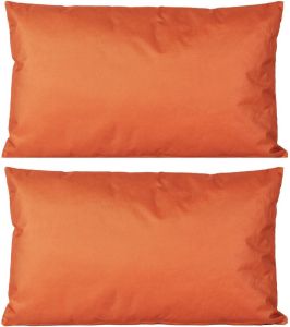 Anna's Collection 2x Bank sier kussens voor binnen en buiten in de kleur oranje 45 x 45 cm Tuin huis kussens Sierkussens