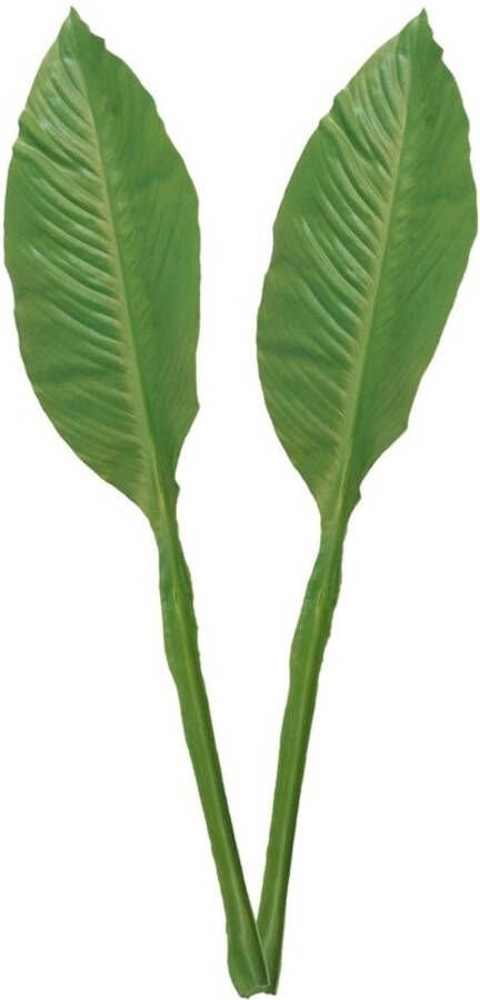 Anna&apos;s Collection 2x Groene Musa bananenplant blad kunsttak kunstplant 74 cm Kunstplanten