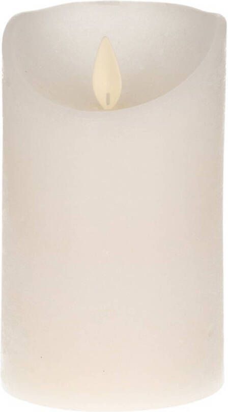 Anna&apos;s Collection 2x LED kaars stompkaars wit met dansvlam 12 5 cm LED kaarsen