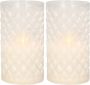 Anna's Collection 2x stuks luxe led kaarsen in glas D7 5 x H12 5 cm met timer Woondecoratie Elektrische kaarsen LED kaarsen - Thumbnail 1