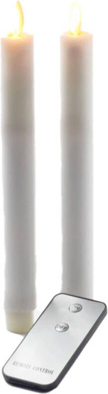 Anna&apos;s Collection 2x Witte LED kaarsen dinerkaarsen met afstandsbediening 23 cm Dinerkaarsen