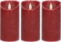Anna's Collection 3x Bordeaux rode LED kaarsen stompkaarsen 15 cm Luxe kaarsen op batterijen met bewegende vlam LED kaarsen - Thumbnail 1