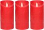 Anna's Collection 3x Rode LED kaarsen stompkaarsen 15 cm Luxe kaarsen op batterijen met bewegende vlam LED kaarsen - Thumbnail 1