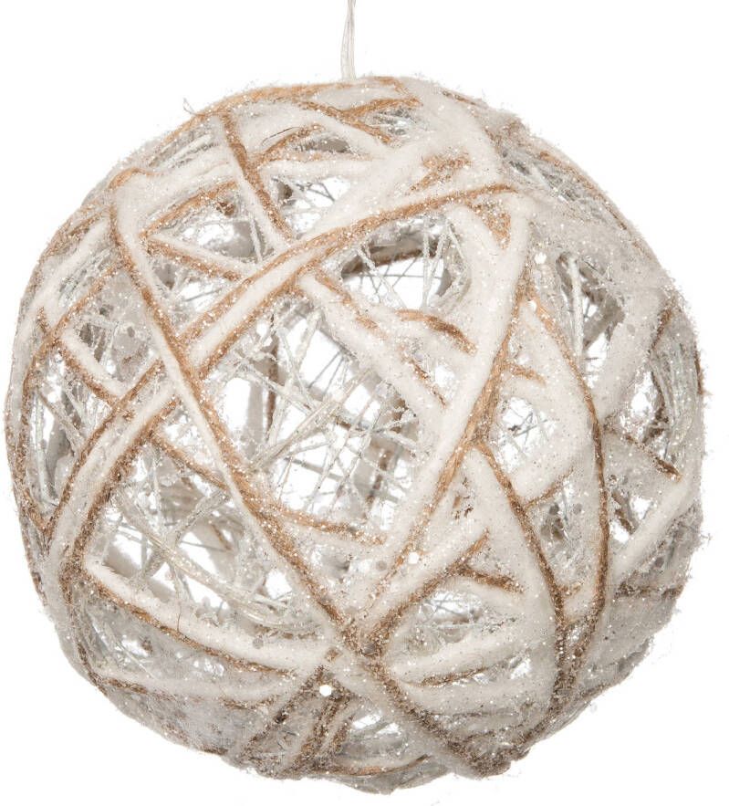 Anna&apos;s Collection Anna Collection draad bal kerstbal wit met verlichting D20 cm kerstverlichting figuur