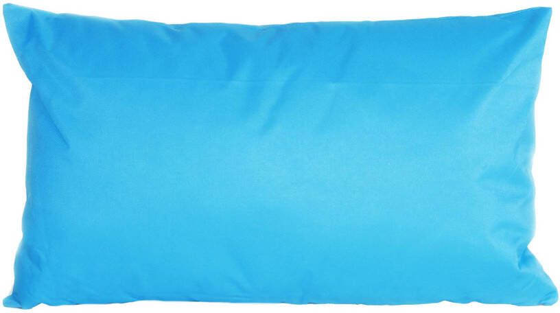 Anna's Collection Bank sier kussens voor binnen en buiten in de kleur aqua blauw 30 x 50 cm Tuin huis kussens Sierkussens