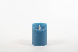 Anna&apos;s Collection Rustic Wax Candle Moving Flame 7 5X10Cm Denim 3Xaaa