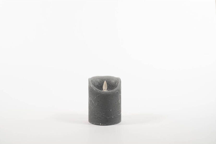 Anna&apos;s Collection Rustic Wax Candle Moving Flame 7 5X10Cm Grey 3 X Aaa