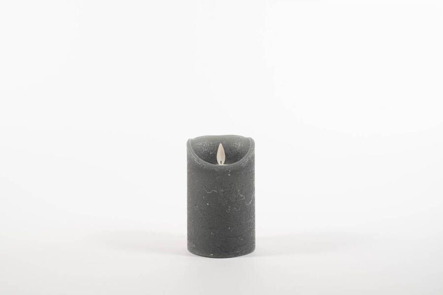 Anna&apos;s Collection Rustic Wax Candle Moving Flame 7 5X12 5Cm Grey 3 X Aa