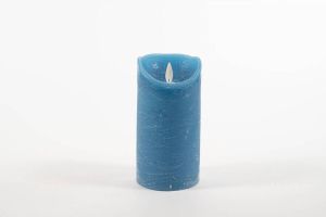 Anna&apos;s Collection Rustic Wax Candle Moving Flame 7 5X15Cm Denim 3Xaaa