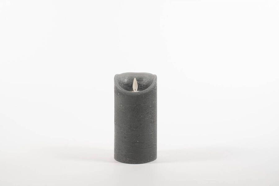 Anna&apos;s Collection Rustic Wax Candle Moving Flame 7 5X15Cm Grey 3 X Aaa