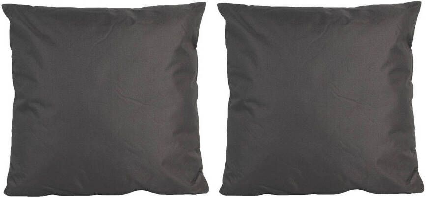 Anna&apos;s Collection Set van 2x stuks bank Sier kussens voor binnen en buiten in de kleur zwart 45 x 45 cm Tuinkussens vo Sierkussens
