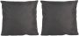 Anna&apos;s Collection Set van 2x stuks bank Sier kussens voor binnen en buiten in de kleur zwart 45 x 45 cm Tuinkussens vo Sierkussens - Thumbnail 1