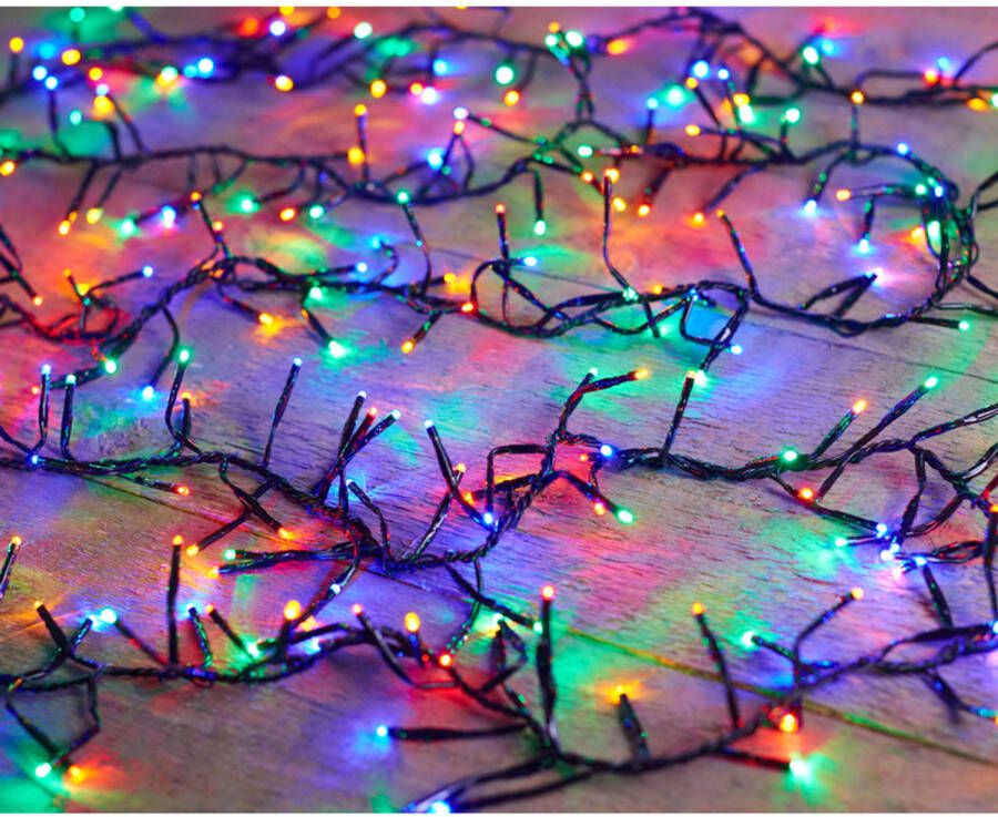 Anna&apos;s Collection Set van 2x stuks clusterverlichting met timer en dimmer 384 leds gekleurd 5 m Kerstverlichting kerstboom
