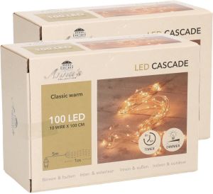 Anna&apos;s Collection Set van 2x stuks kerstverlichting warm wit 900 lampjes 20 meter lichtsnoer met timer en dimmer Kerstverlichting kerstb