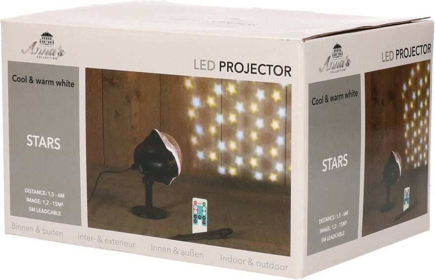 Anna&apos;s Collection Tuin projector met sterren projectie inclusief timer kerstverlichting figuur