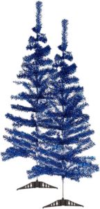Arte r 2x Stuks Kleine Ijsblauwe Kerstbomen Van 120 Cm Kunstkerstboom