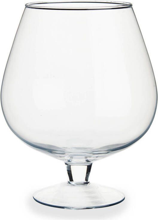 Arte r Glazen wijnglas decoratie vaas 19 x 23 cm Glazen transparante vazen