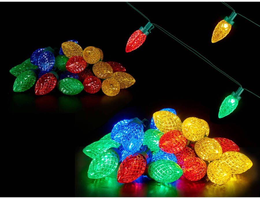Arte r Kerstverlichting party lights 25x gekleurde LED lampjes 500 cm op batterijen Kerstverlichting kerstboom