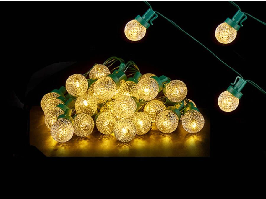 Arte r Kerstverlichting party lights 30x warm witte LED bolletjes 600 cm op batterijen Kerstverlichting kerstboom