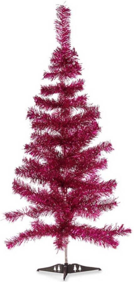 Arte r Kleine fuchsia roze kerstboom van 90 cm Kunstkerstboom