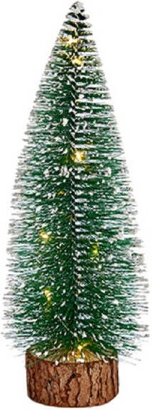 Arte r Kleine mini decoratie kerstboompje van 25 cm met witte LED lichtjes Kerstdorpen