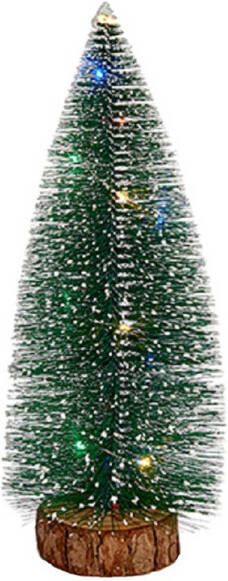 Krist+ Mini decoratie kerstboompje met licht H35 cm groen kunststof Kerstdorpen