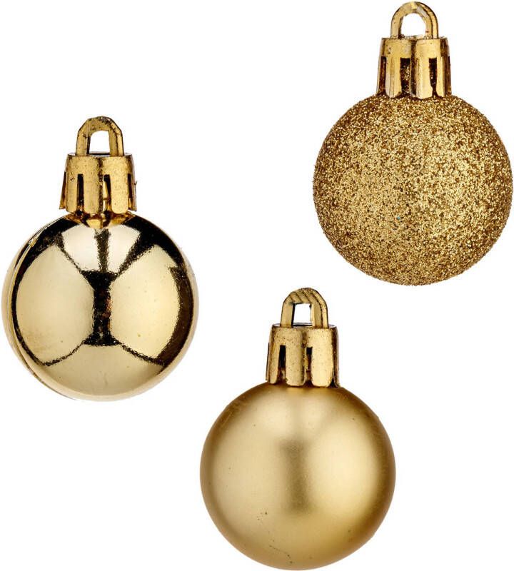 Arte r mini kerstballen 20x stuks goud kunststof 3 cm Kerstbal
