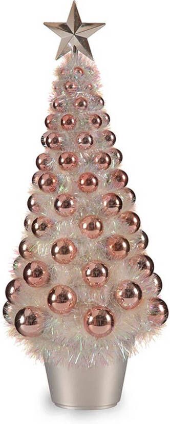 Arte r Mini kunst kerstboom kunstboom roze incl. kerstballen 50 cm kunststof Kunstkerstboom