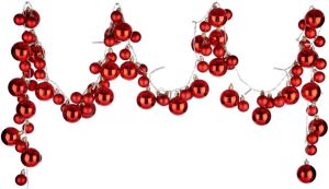 Arte r Verlichte Kerst Guirlande slinger Met 93 Led Kerstballen Rood Guirlandes