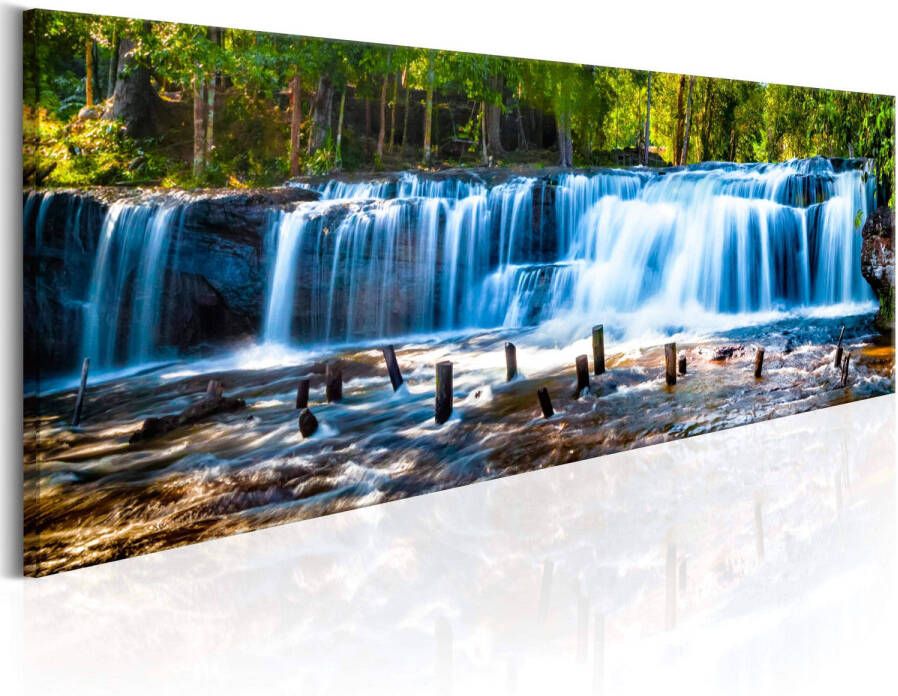 Artgeist Beautiful Waterfall Canvas Schilderij 150x50cm