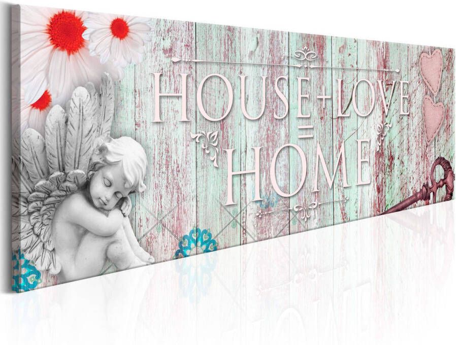 Artgeist Canvas Schilderij Home House And Love 135x45cm
