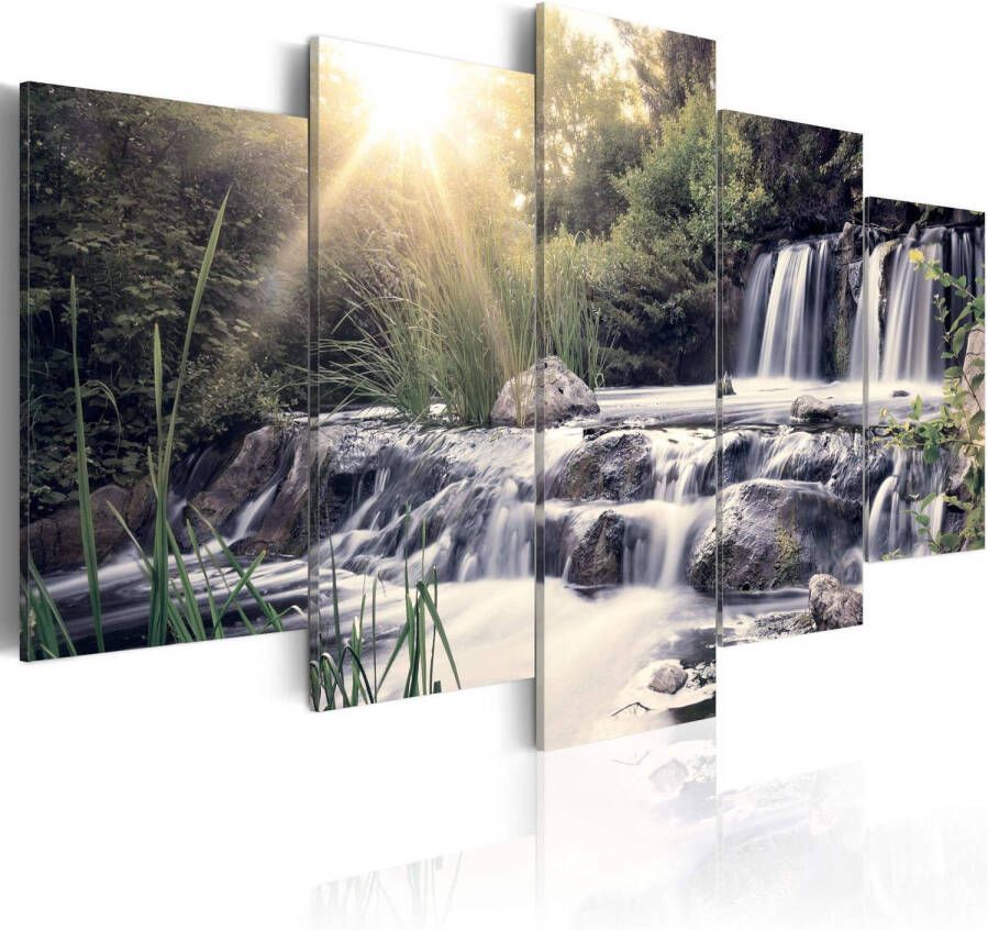 Artgeist Canvas Schilderij Waterfall of Dreams 5-luik 100x50cm