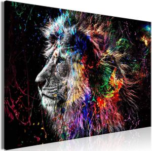 Artgeist Crazy Lion Wide Canvas Schilderij