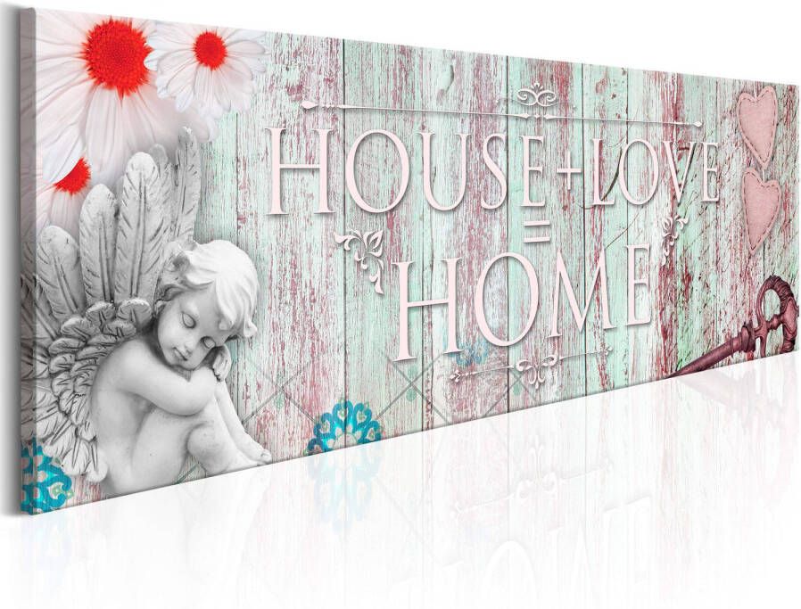 Artgeist Home House And Love Canvas Schilderij 120x40cm