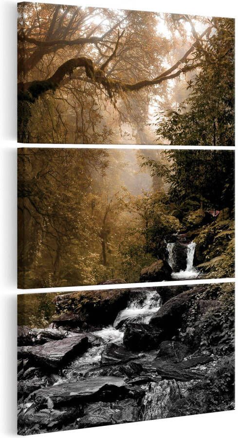 Artgeist Small Waterfall Canvas Schilderij 3-luik 60x120cm