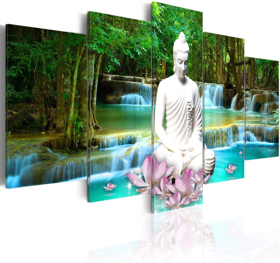 Artgeist Zen Waterfall Canvas Schilderij 5-luik 100x50cm