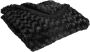 Atmosphera Sprei deken plaid zwart polyester 120 x 160 cm geknoopt motief Plaids - Thumbnail 1