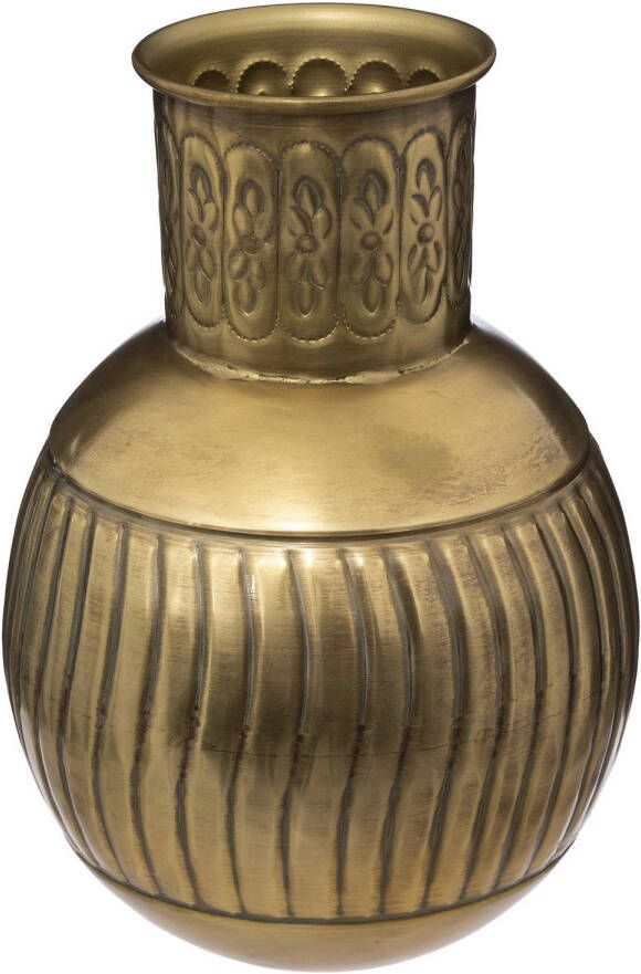 Atmosphera Bloemenvaas 1001 nacht stijl metaal 31 x 22 cm kleur metallic goud Vazen