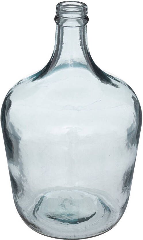 Atmosphera bloemenvaas Olijfolie Fles model blauw transparant glas H30 x D18 cm Vazen