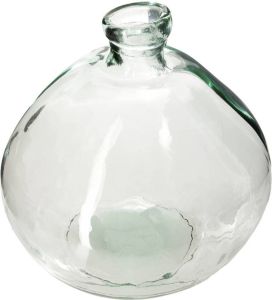 Atmosphera bloemenvaas Organische bol fles vorm helder transparant glas H33 x D32 cm Vazen