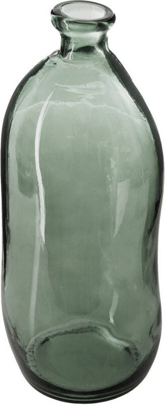 Atmosphera bloemenvaas Organische fles vorm groen transparant glas H36 x D15 cm Vazen