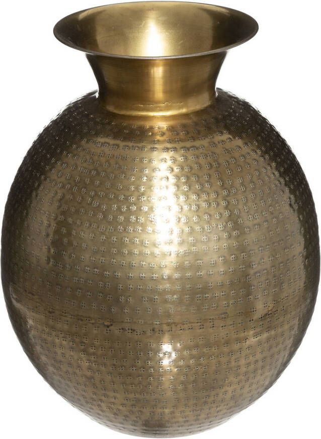 Atmosphera Bloemenvaas van metaal 40 x 28 cm kleur metallic brons Vazen