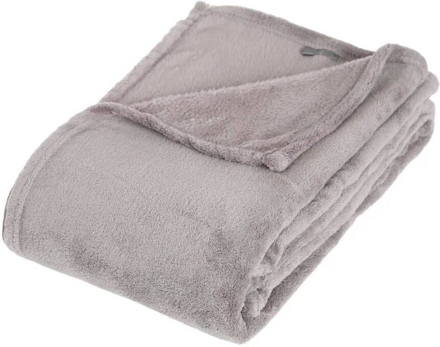 ATMOSPHERA Fleece deken fleeceplaid grijs 125 x 150 cm polyester Bankdeken Fleece deken Fleece plaid Plaids