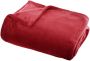 ATMOSPHERA Fleece deken fleeceplaid rood 125 x 150 cm polyester Bankdeken Fleece deken Fleece plaid Plaids - Thumbnail 1
