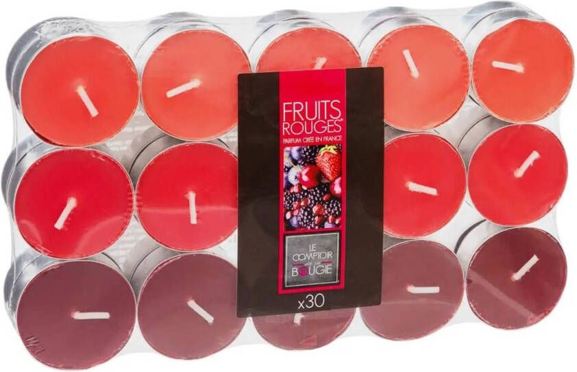 Atmosphera Geurkaars waxine theelichtjes 30x stuks Rood fruit 3 5 branduren geurkaarsen