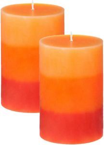 Atmosphera Geurkaarsen Nina 2x stuks Tropisch fruit 45 branduren 7 x 10 cm geurkaarsen